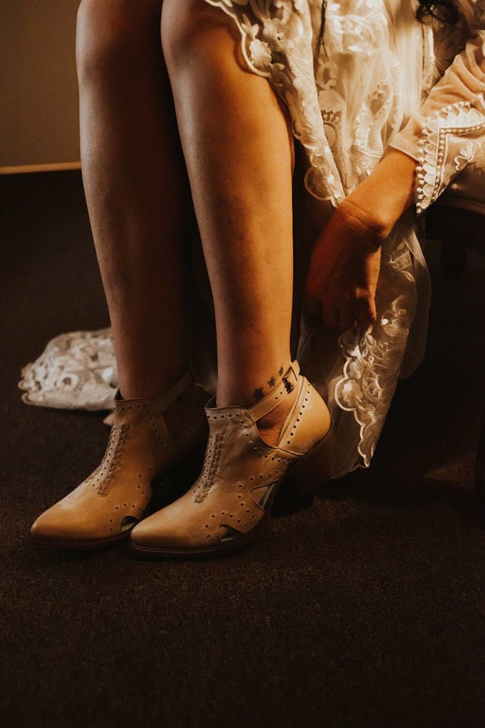 Photography by Hazography of western bridal details while bride is getting ready