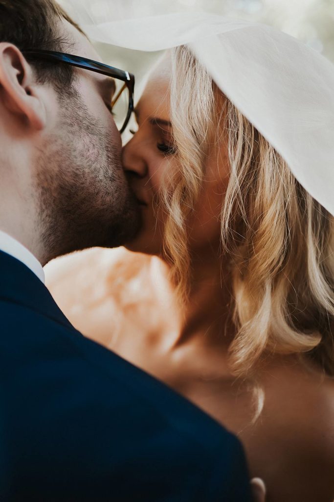 Tropical bride and groom portrait at the historic walton house in homestead florida