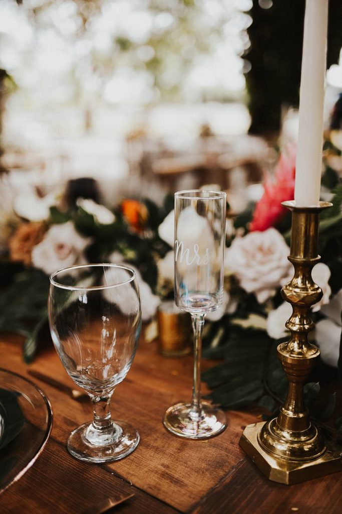 Tropical sweetheart table at the Historic Walton House in Homestead Florida