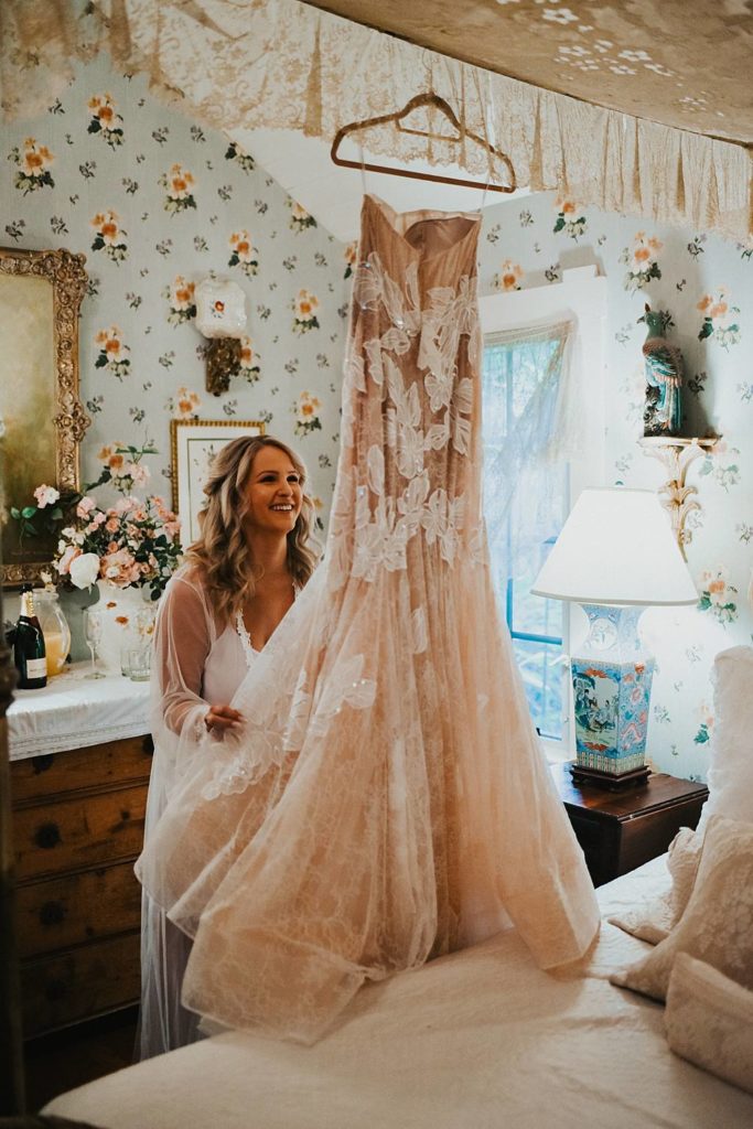 Bride getting ready at the Historic Walton House in Homestead Florida