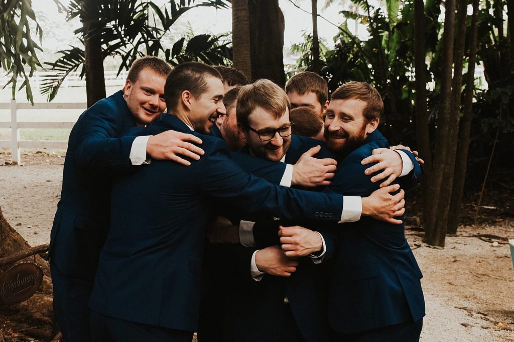 Groomsmen getting ready at the Historic Walton House in Homestead Florida