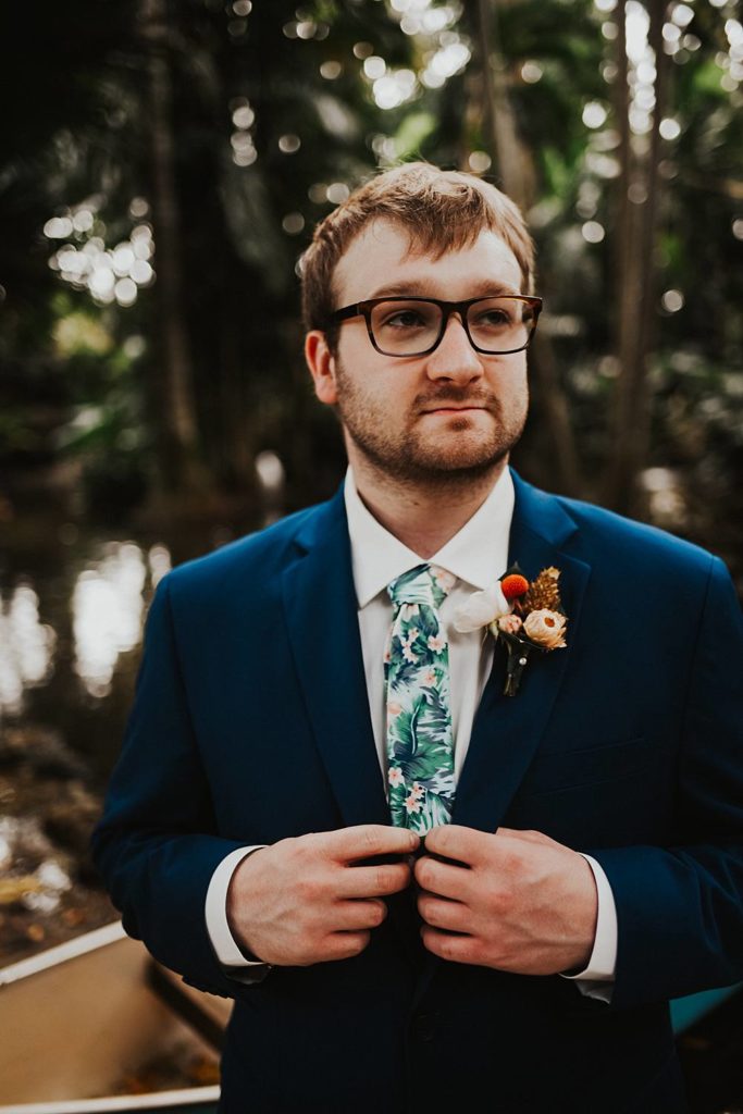 Groom getting ready at the Historic Walton House in Homestead Florida