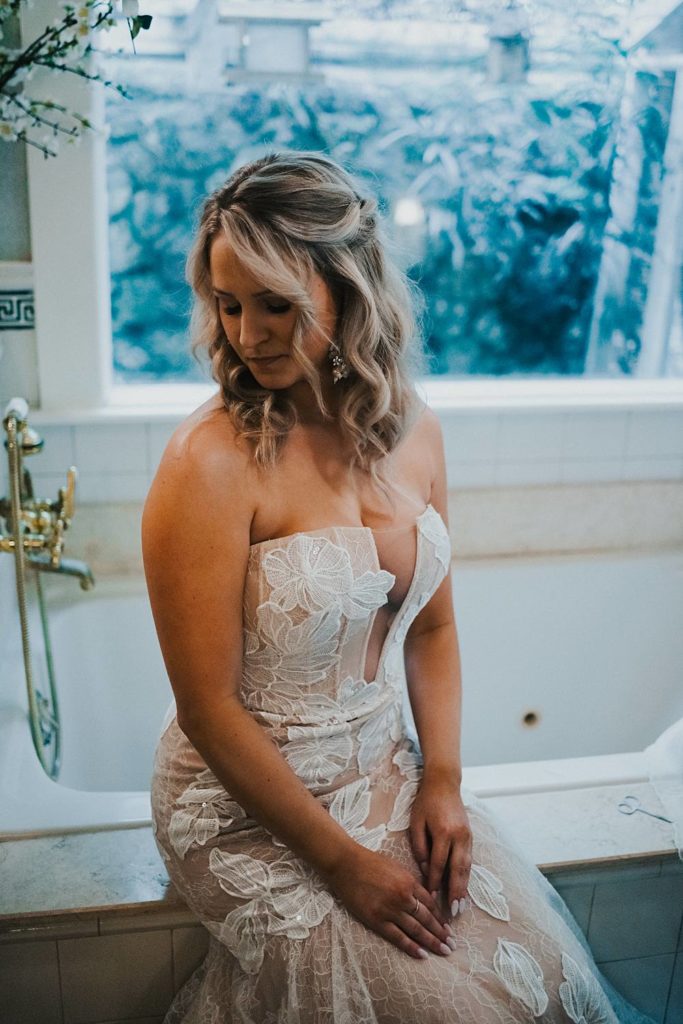 Bride getting ready at the Historic Walton House in Homestead Florida