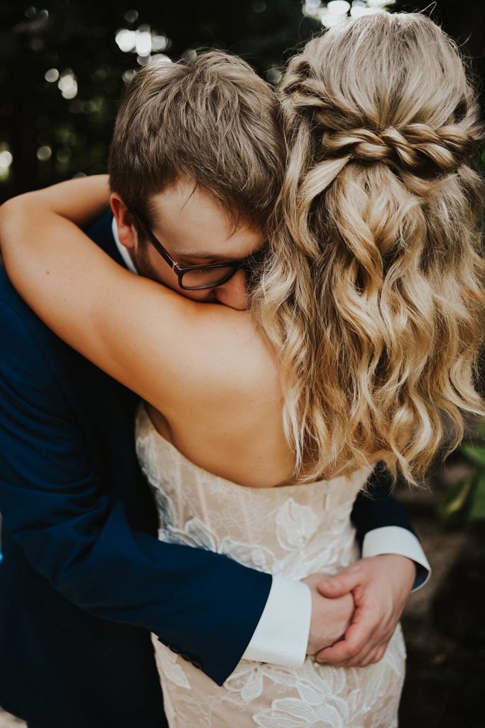 Tropical bride and groom portrait at the historic walton house in homestead florida