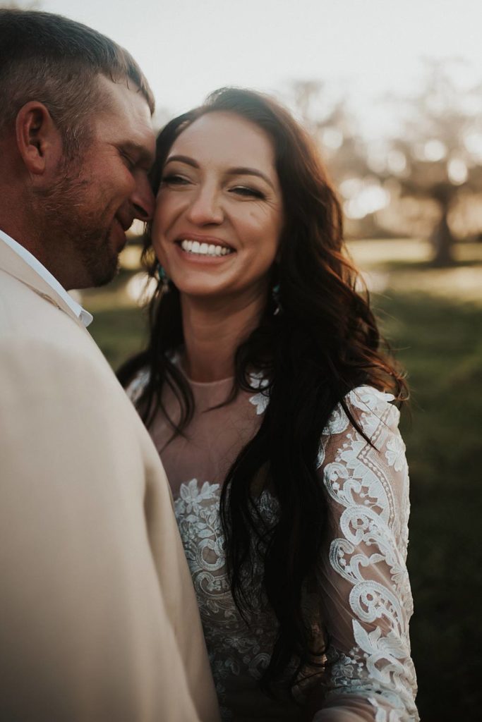 Western-inspired authentic Bride and groom portraits in pasture in okeechobee florida
