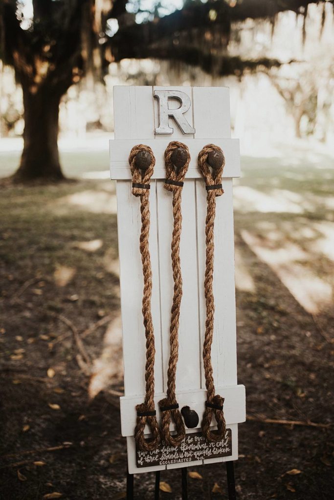 Rustic ceremony décor for Okeechobee Florida wedding