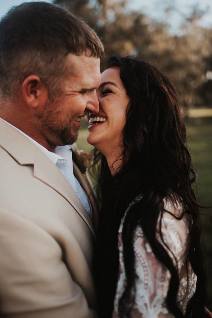 Western-inspired authentic Bride and groom portraits in pasture in okeechobee florida