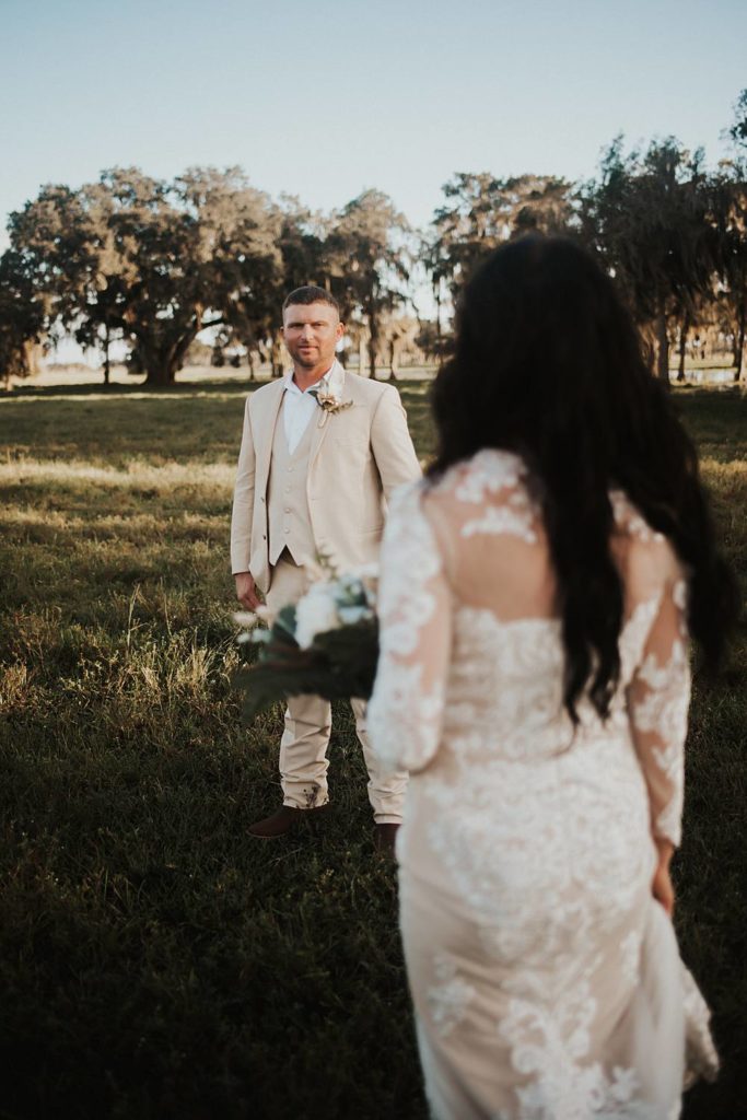 Western-inspired authentic Bride and groom portraits in pasture in okeechobee florida