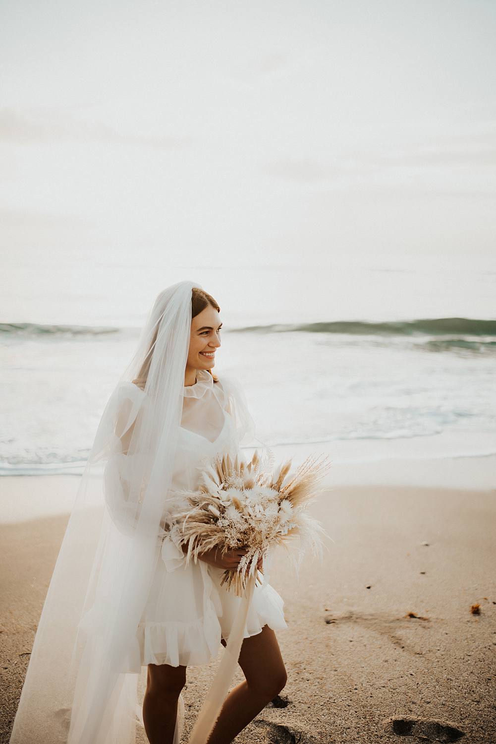 Bridal portraits on beach