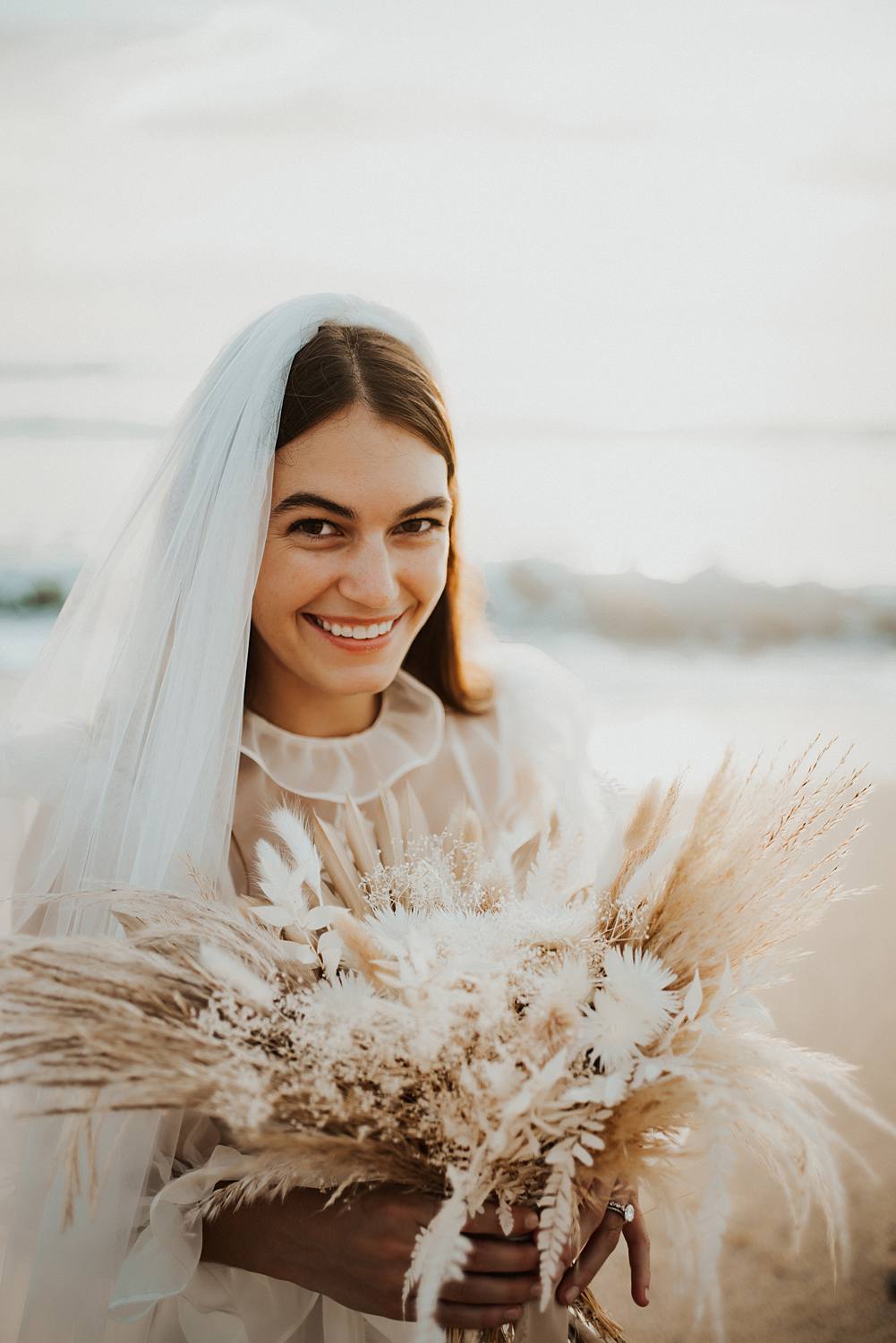 Bridal portraits on beach