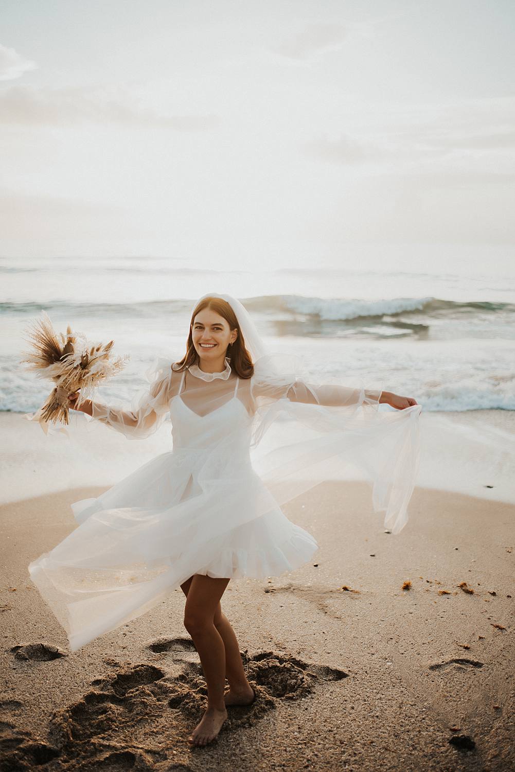 Bridal portraits on beach