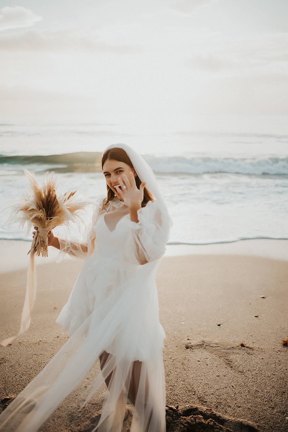 Bridal portraits on beach