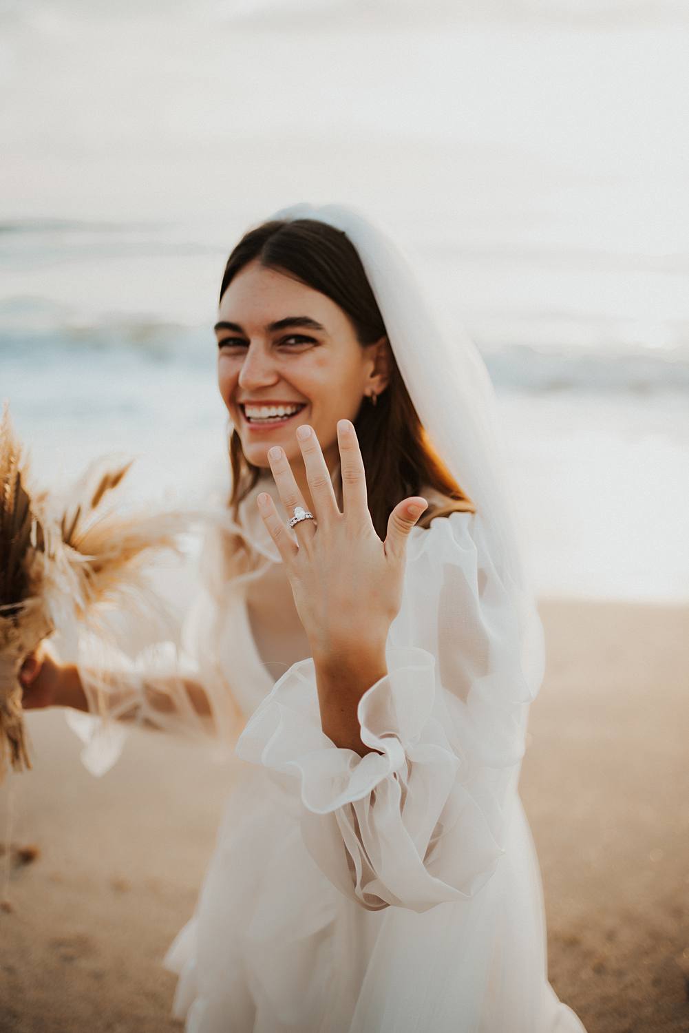 Bridal portraits on beach