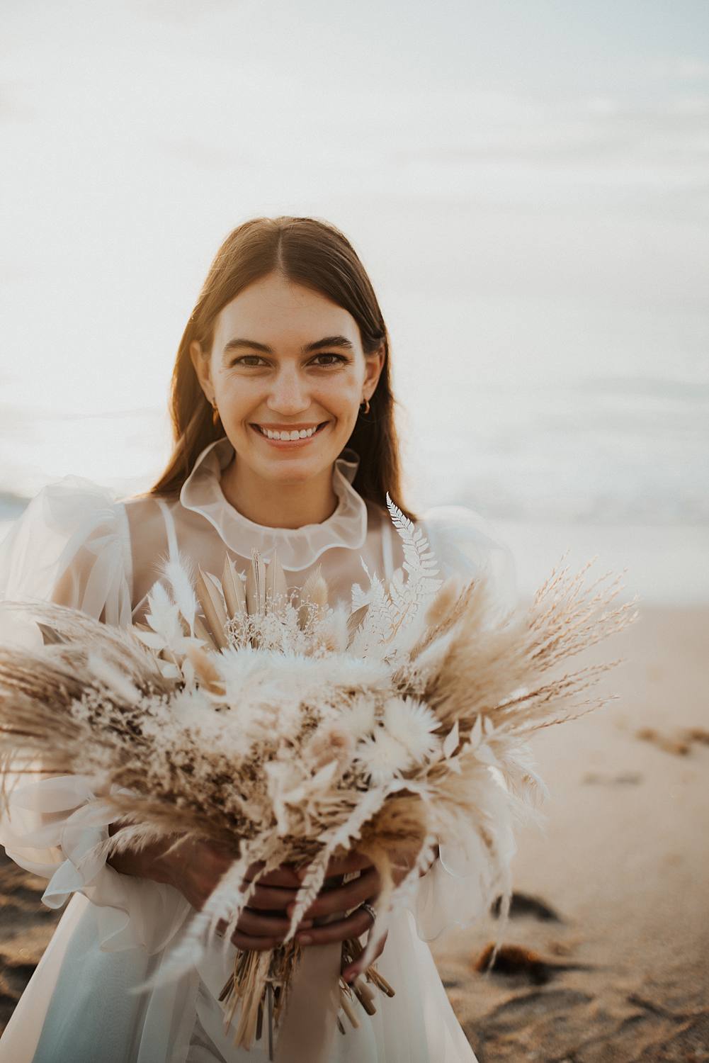 Bridal portraits on beach