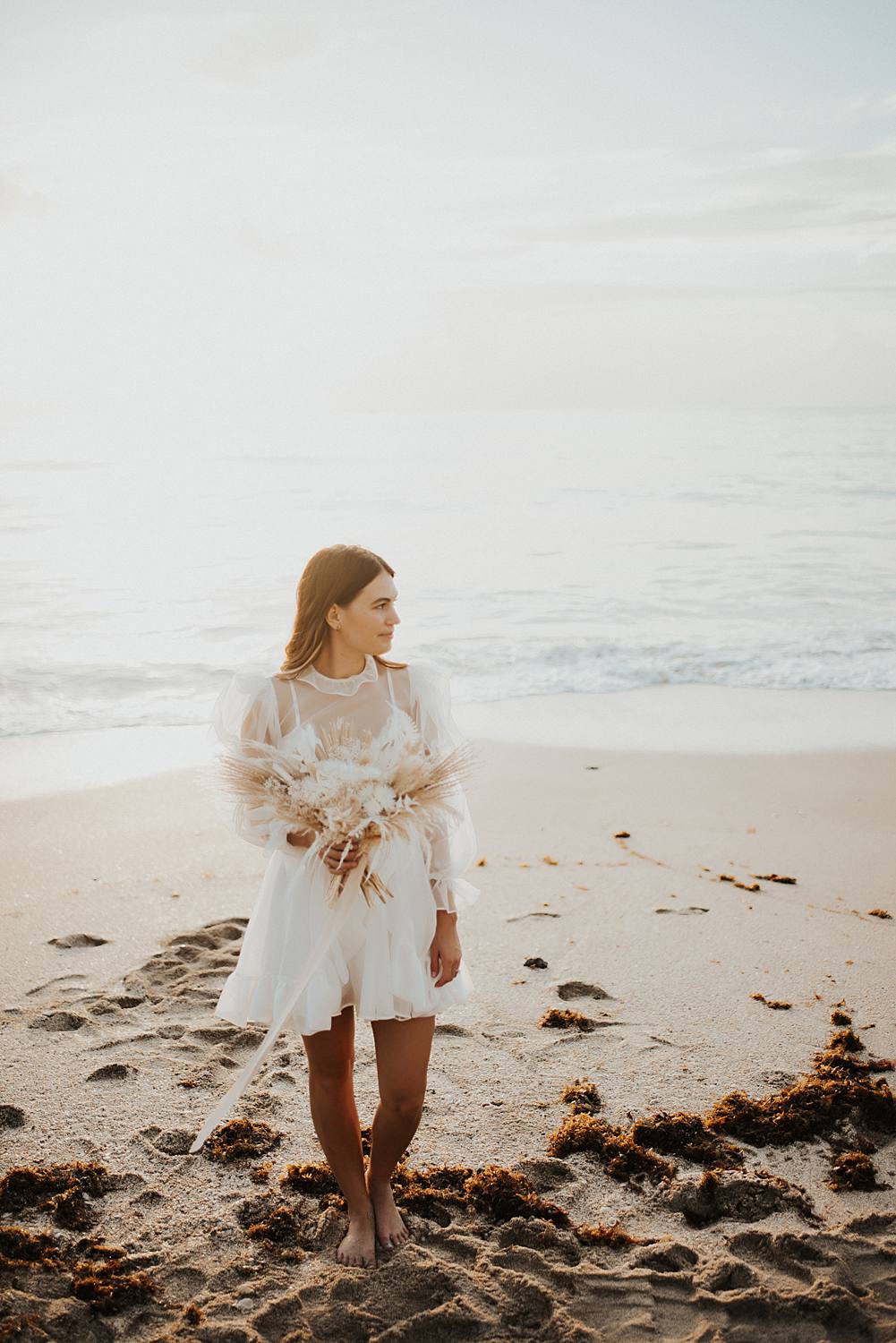 Bridal portraits on beach
