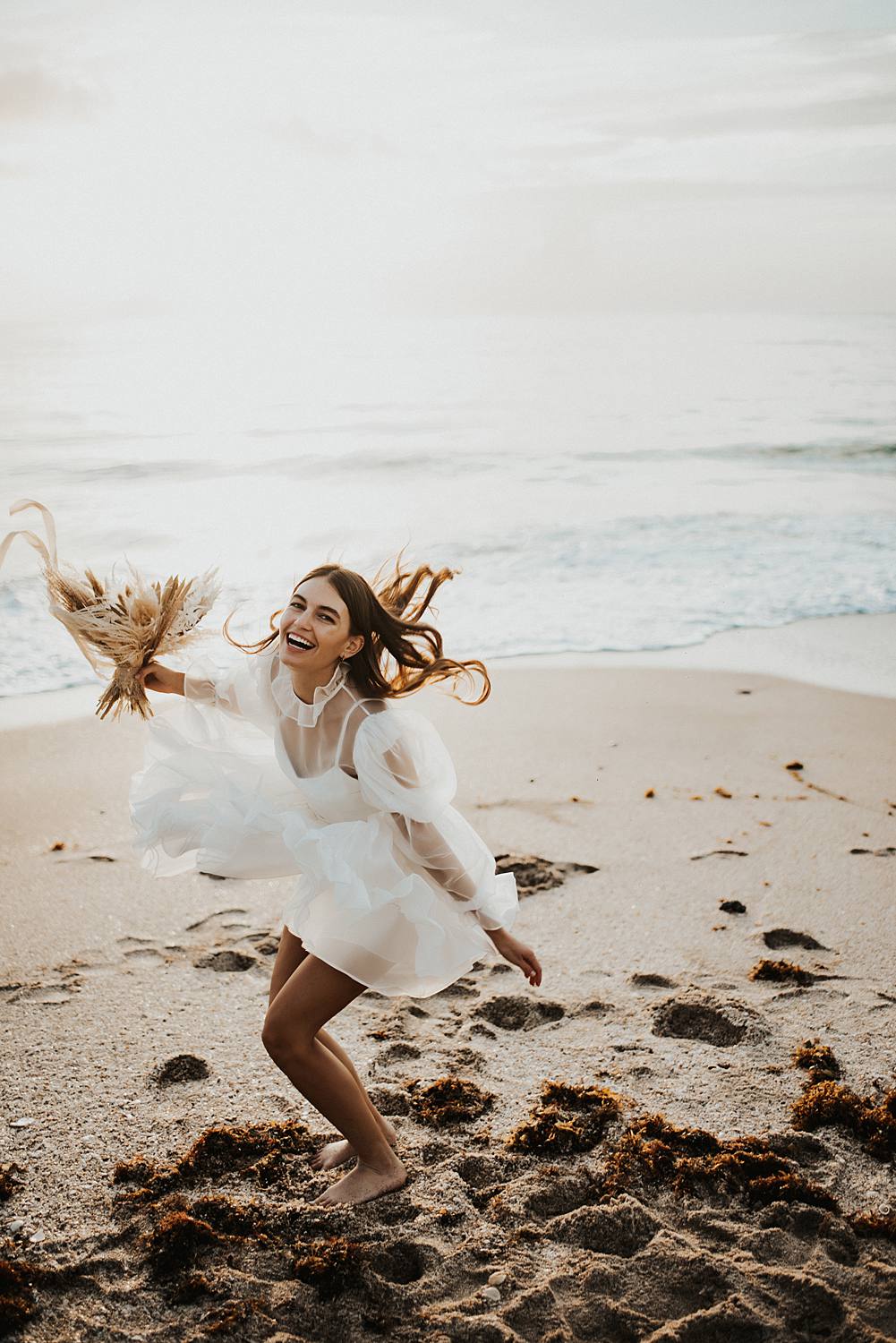 Bridal portraits on beach