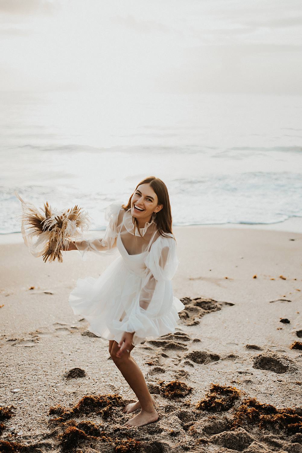 Bridal portraits on beach