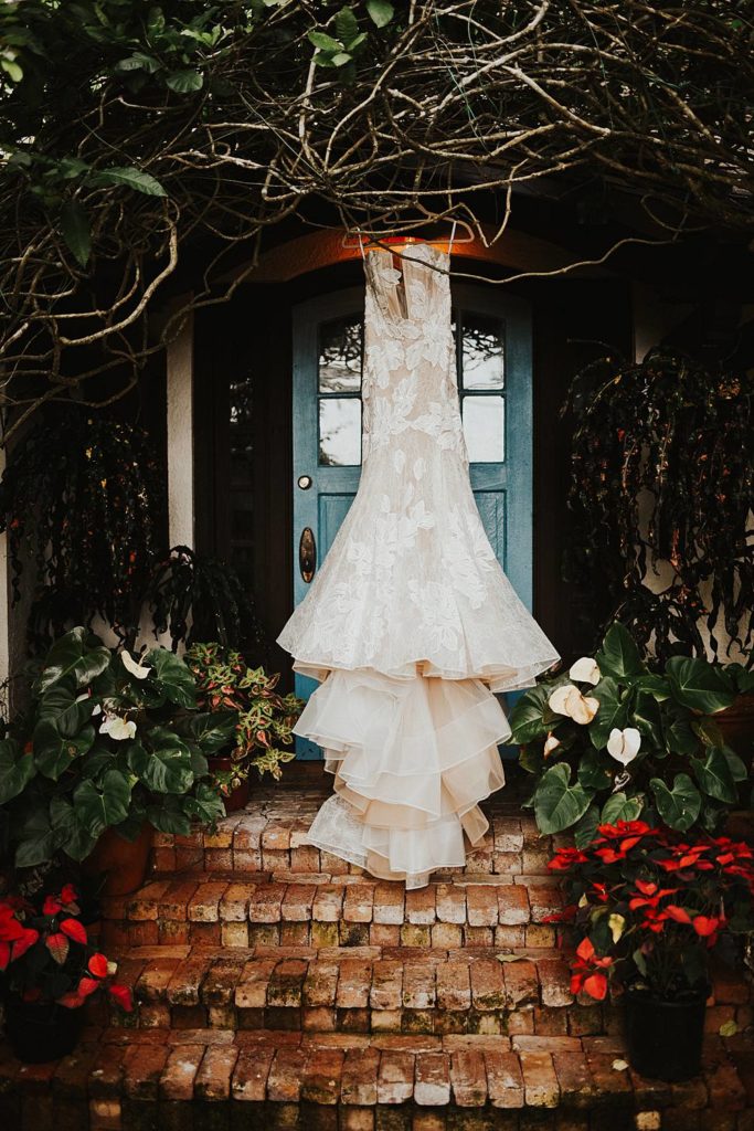 Wedding dress hanging at the Historic Walton House in Homestead, Florida