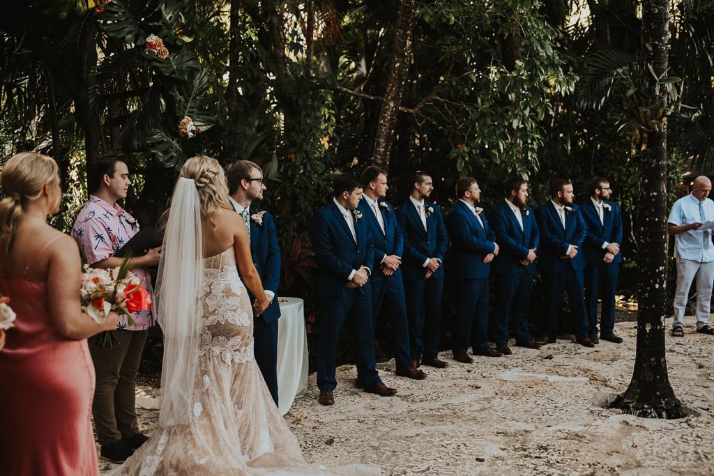 Groomsmen at the alter at the historic walton house in homestead florida