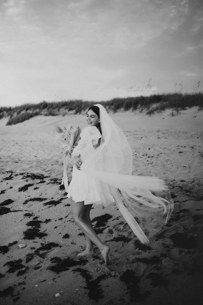 Bridal portraits on beach