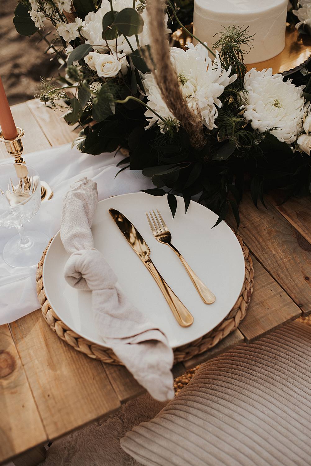 Picnic set up on the beach with cake meadow 