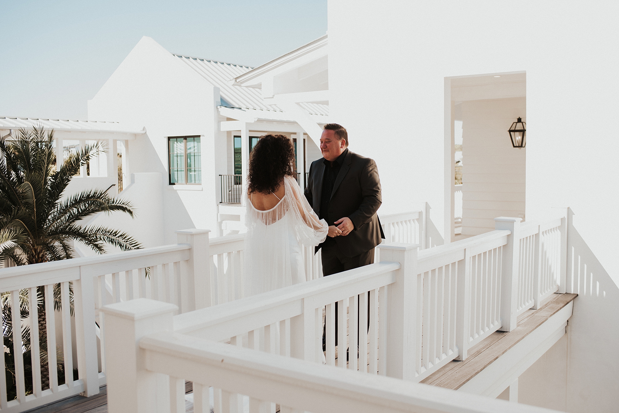 Bride and groom sharing a moment during first look